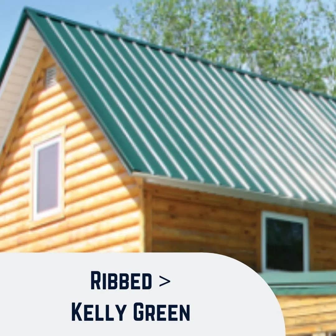 House with Ribbed Kelly Green Roofing