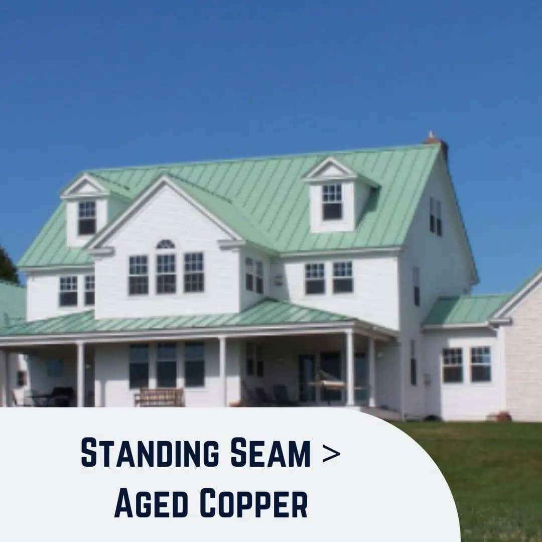 House with Standing Seam Aged Copper Roofing